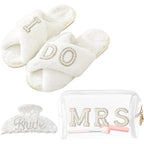 Bride To Be Gift Set Includes I Do Bride Slippers Clear Mrs Makeup Bag Bride Cosmetic Bag Clear Makeup Pouch Toiletry Bag Bride 