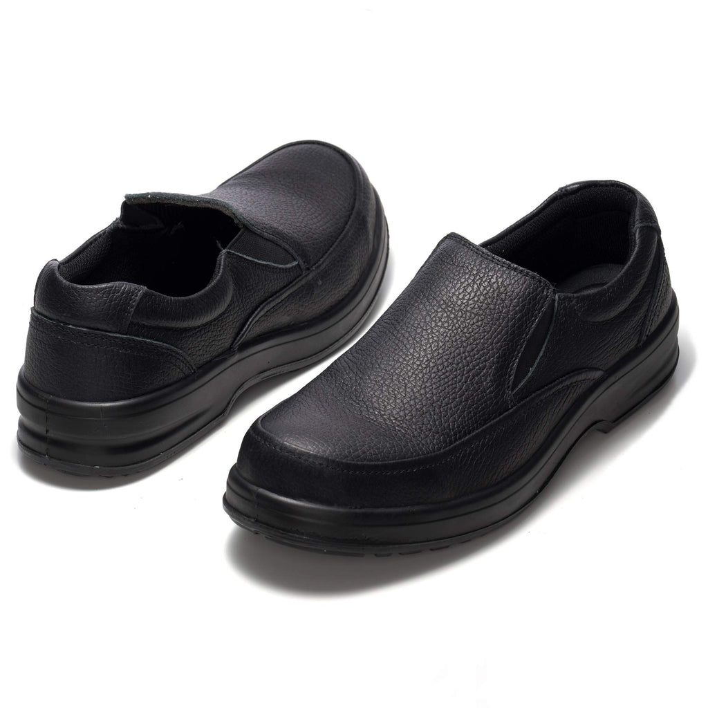 Alpine Swiss Arbete Mens Leather Slip-On Work Shoes Slip Resistant Black 14 M US