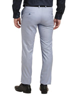Turtle Men Pv Linen Light Blue Dobby Printed Slim Fit Formal Trouser