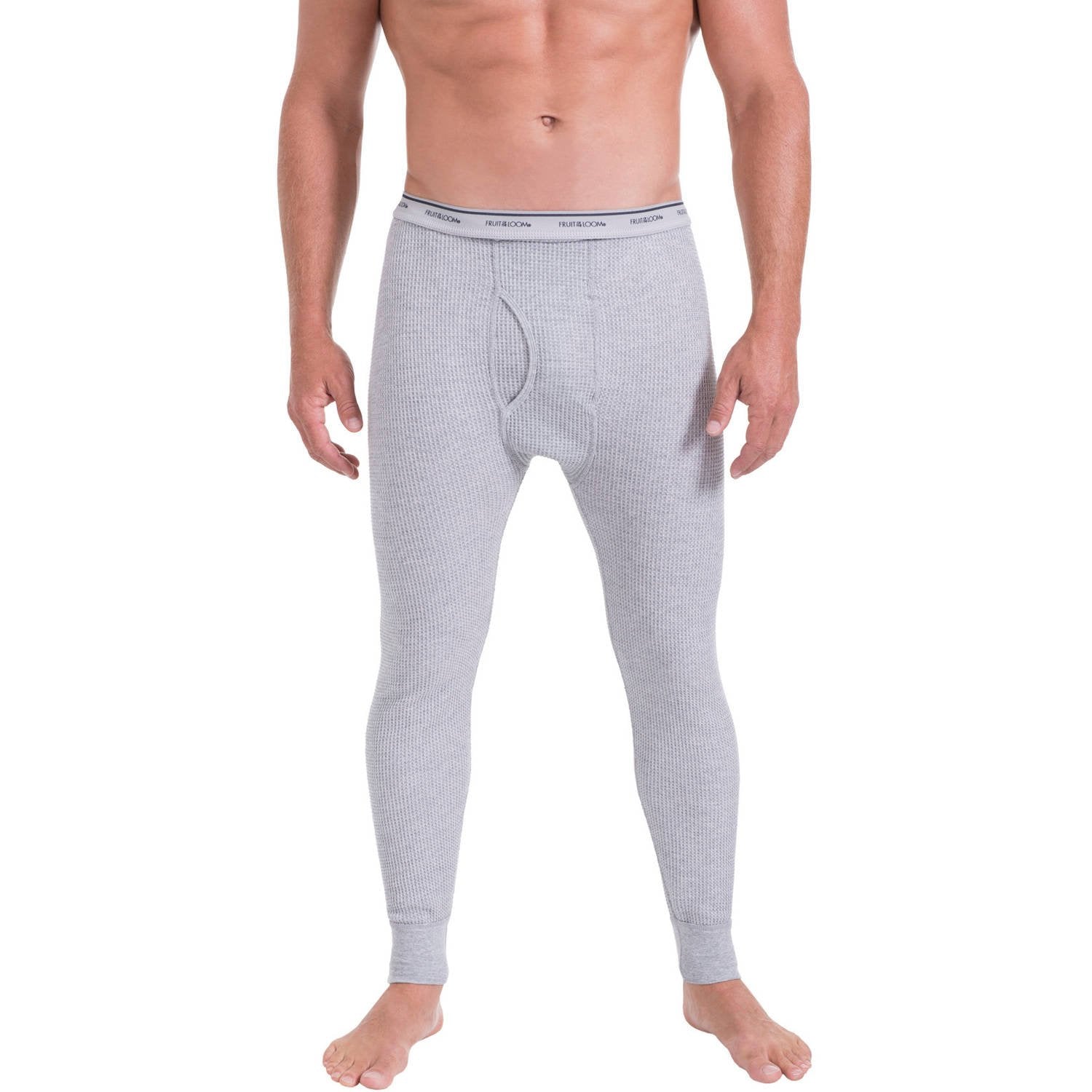 Fruit of the Loom Men's Classic Midweight Waffle Thermal Underwear Bottoms (1-Pack), Light Grey Heather, XX-Large
