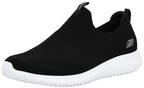Skechers Ultra Flex First Take Womens Slip On Walking Sneakers, Black/White, 6