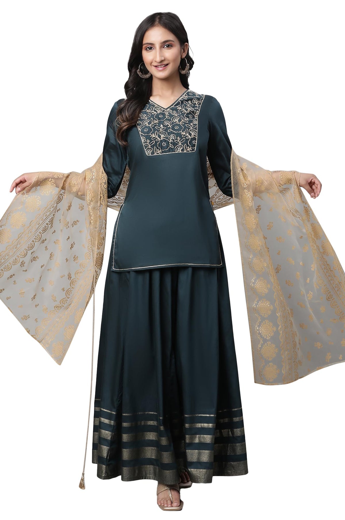 Aurelia WomenS Rayon Solid Set (23Auas14185-605954_Dark Teal, Small