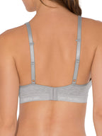 Fruit of the Loom Women's Wirefree Cotton Bralette, Heather Grey/White, 40DDD