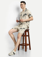 Leriya Fashion Night Dress for Men || Palm Tree Printed Rayon Night Dress || Beach Wear Summer Wear for Men || Sleepwear Loungew