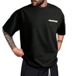 Indoprimo MenS Polyester T Shirt With Pocket Half Sleeves Round Neck Line Solid Pattern Loose Fit Classic Style And Standard Le