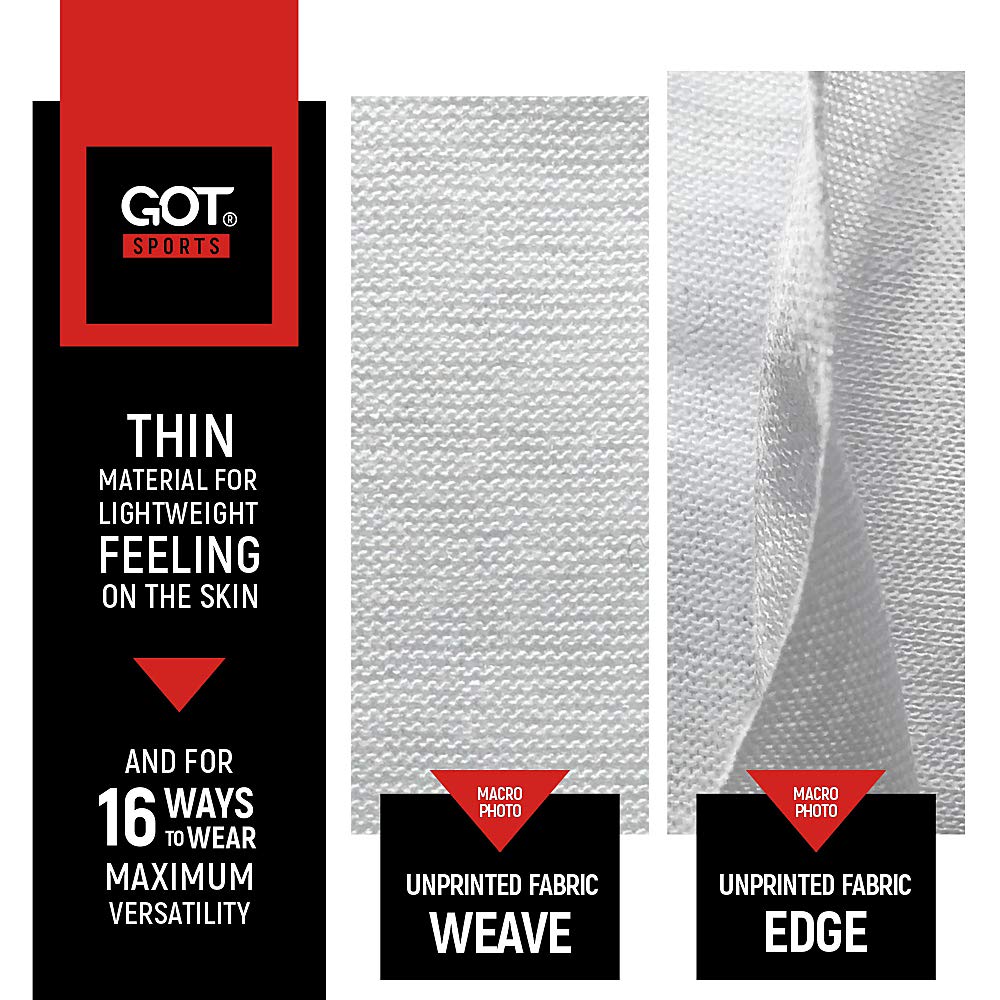 GOT Sports Tube Bandana - Neck Gaiter for Women & Men, Face Mask, Neck Wrap, Head Scarf, Curly Hair Sleep Protection - Breathabl