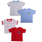 OHMS Soft Cotton Baby TShirts with No Harm Shoulder Buttons(Pack of 4,1824 Months) 18-24