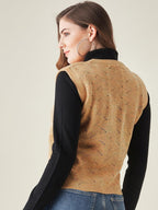 Modeve Self Design V Neck Casual Women Yellow Sweater||Winterwear||