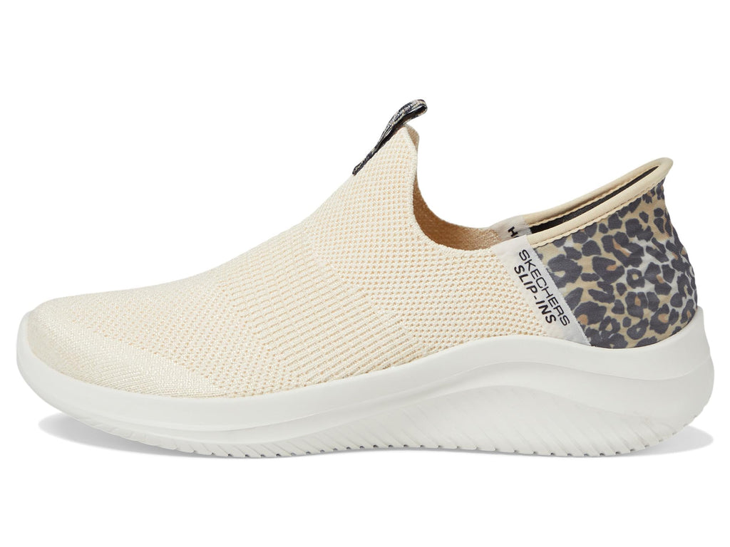 SKECHERS Women's Hands Free Slip-Ins Ultra Flex 3.0 Natural Step Sneaker, Leopard, 6.5