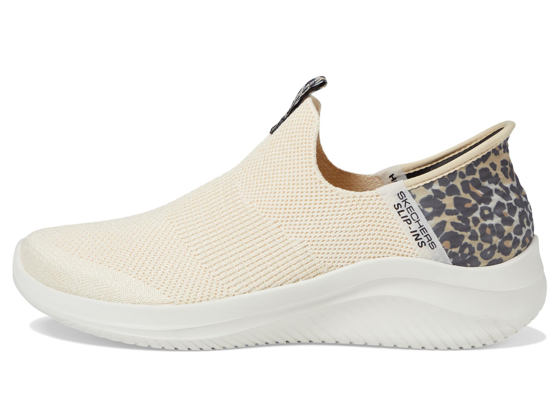 SKECHERS Women's Hands Free Slip-Ins Ultra Flex 3.0 Natural Step Sneaker, Leopard, 6.5