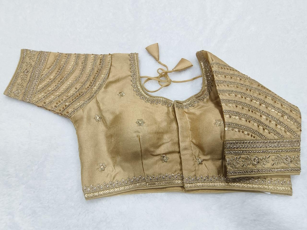 Pujia Mills Womens Blouse Readymade Blouse Embroidery Multi Coding Gold Thread Indian Ethnic Designer Stitched Womens Readymad