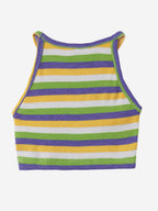 The Souled Store Official Looney Tunes: Sweety Tweety Girls Round Neck Sleeveless Cotton Blend Multicolor Striped Crop Tank Tops