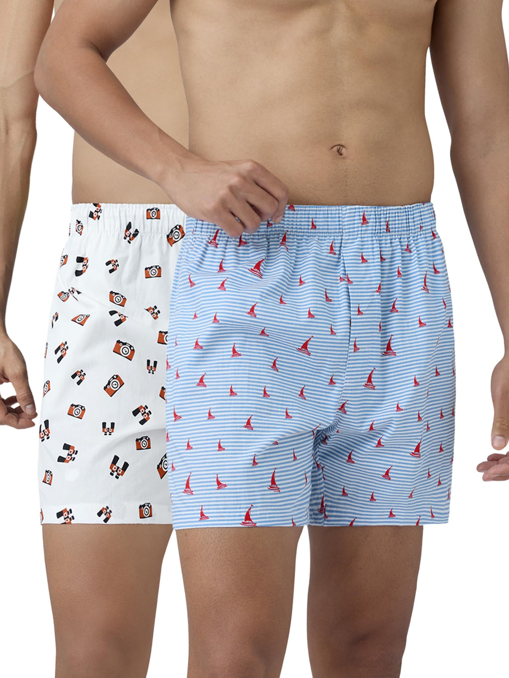 XYXX Mens Super Combed Cotton Remix Printed Boxers [Pack of 2] No-Marks Waistband, Comfort Stretch | Innerwear for Men in Colou