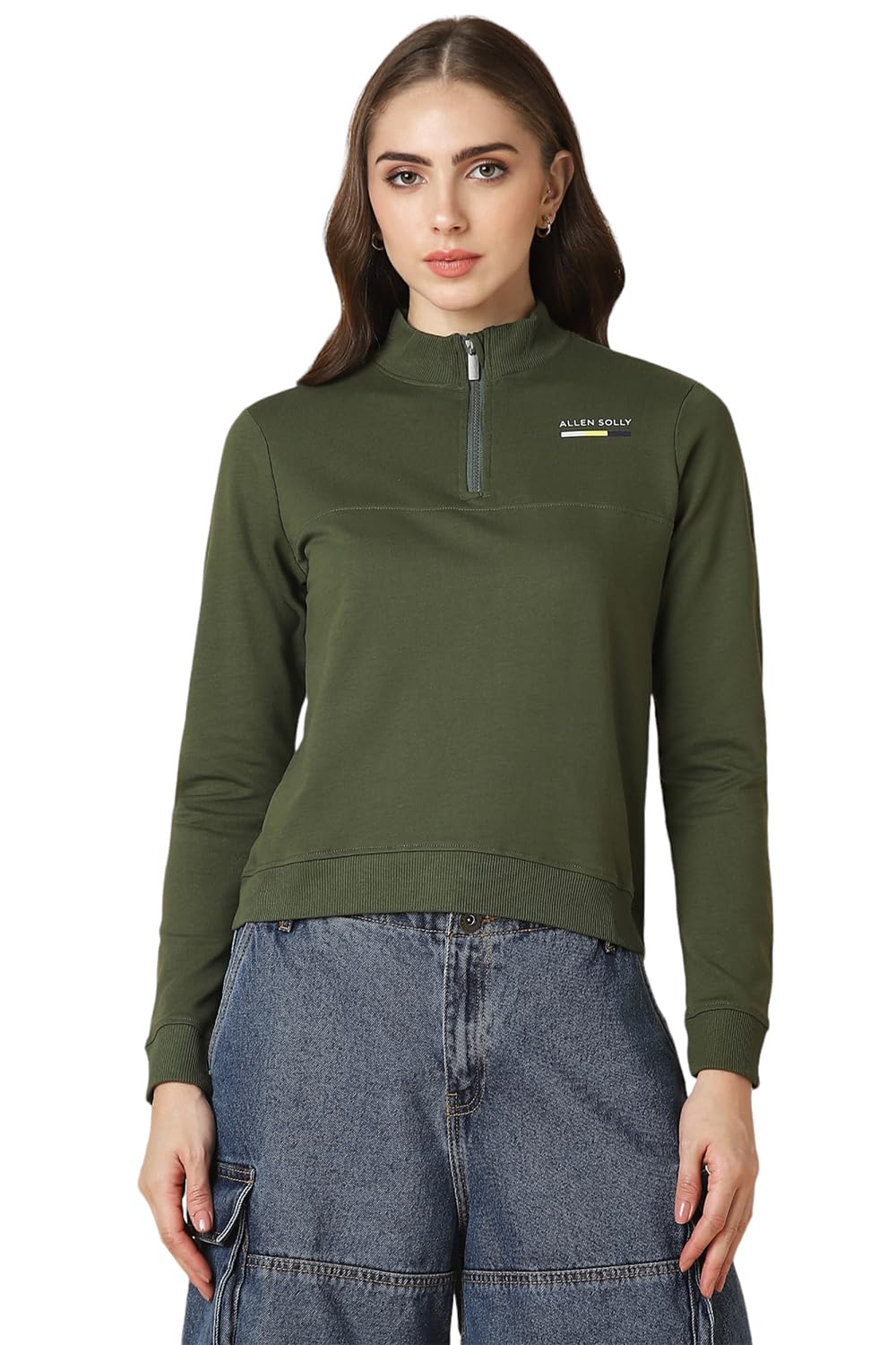 Allen Solly Women Regular Fit Solid Full Sleeve T-Shirt