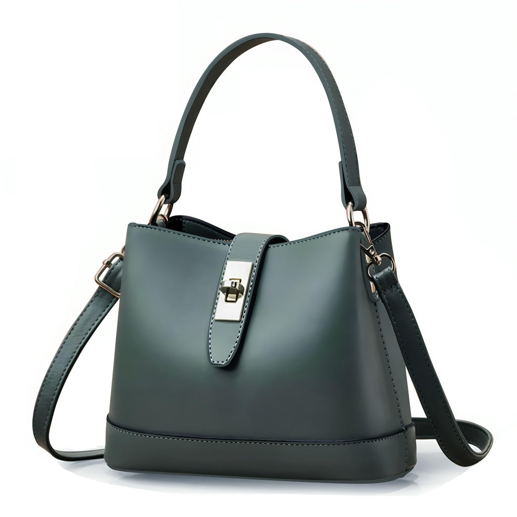 ADISA Womens Girls Bucket Cross Body Bag with Sling (SL5139) (Dark Green)