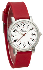 Blekon Original Nurse Watch - Medical Scrub Colors, Easy Read Dial, Second Hand, Water Resistant Watch (RED)