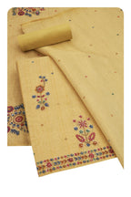 Soch Women Linen Shimmer Floral Print Unstitched Dress Material with Thread Work