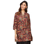 Fabindia WomenS Cotton Printed Slim Kurta Short (1031077Red_Red