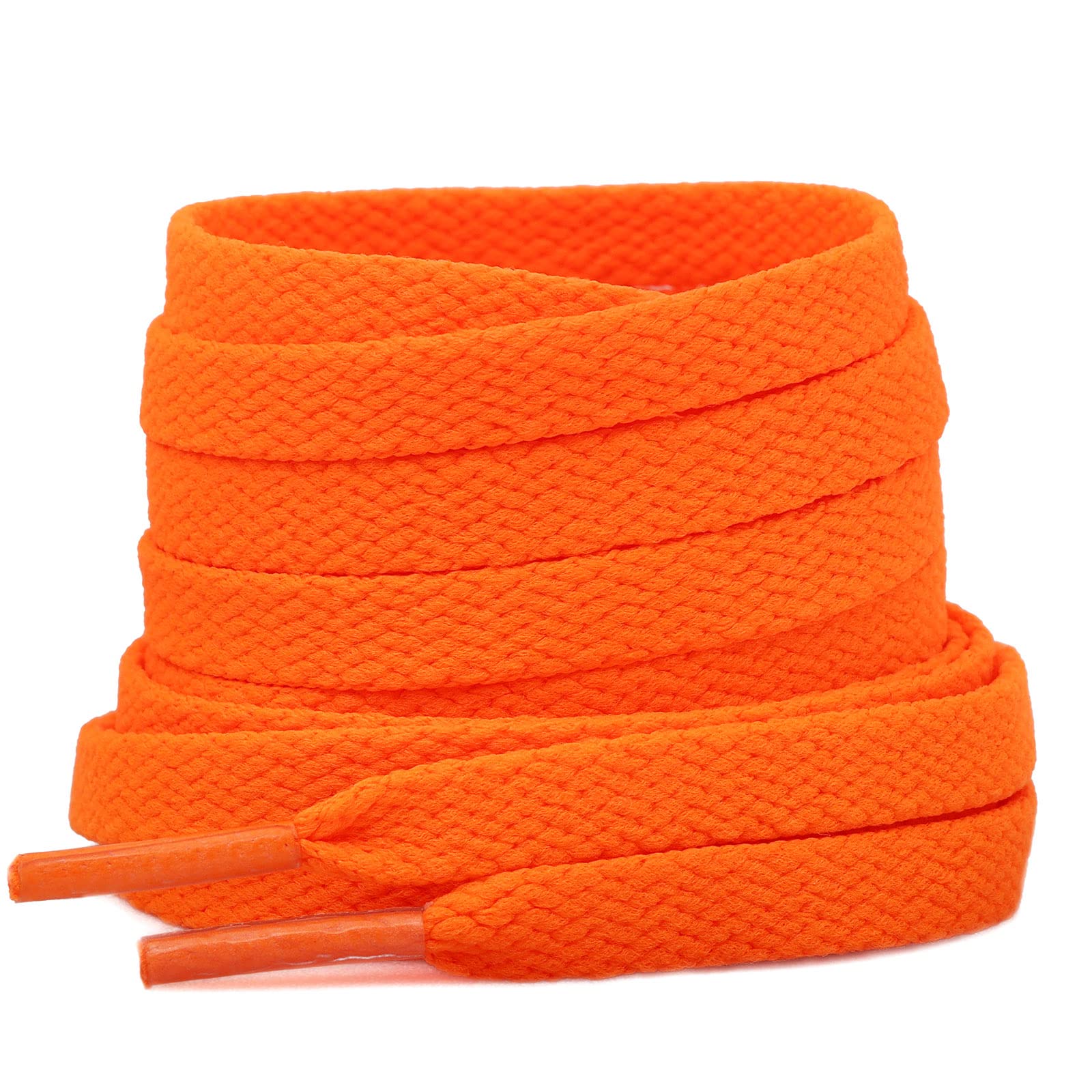 Stepace [2 Pairs Flat Shoe Laces for Sneakers 5/16 Width 30-72 Length 26 Color Shoelaces Orange 65(165 cm)