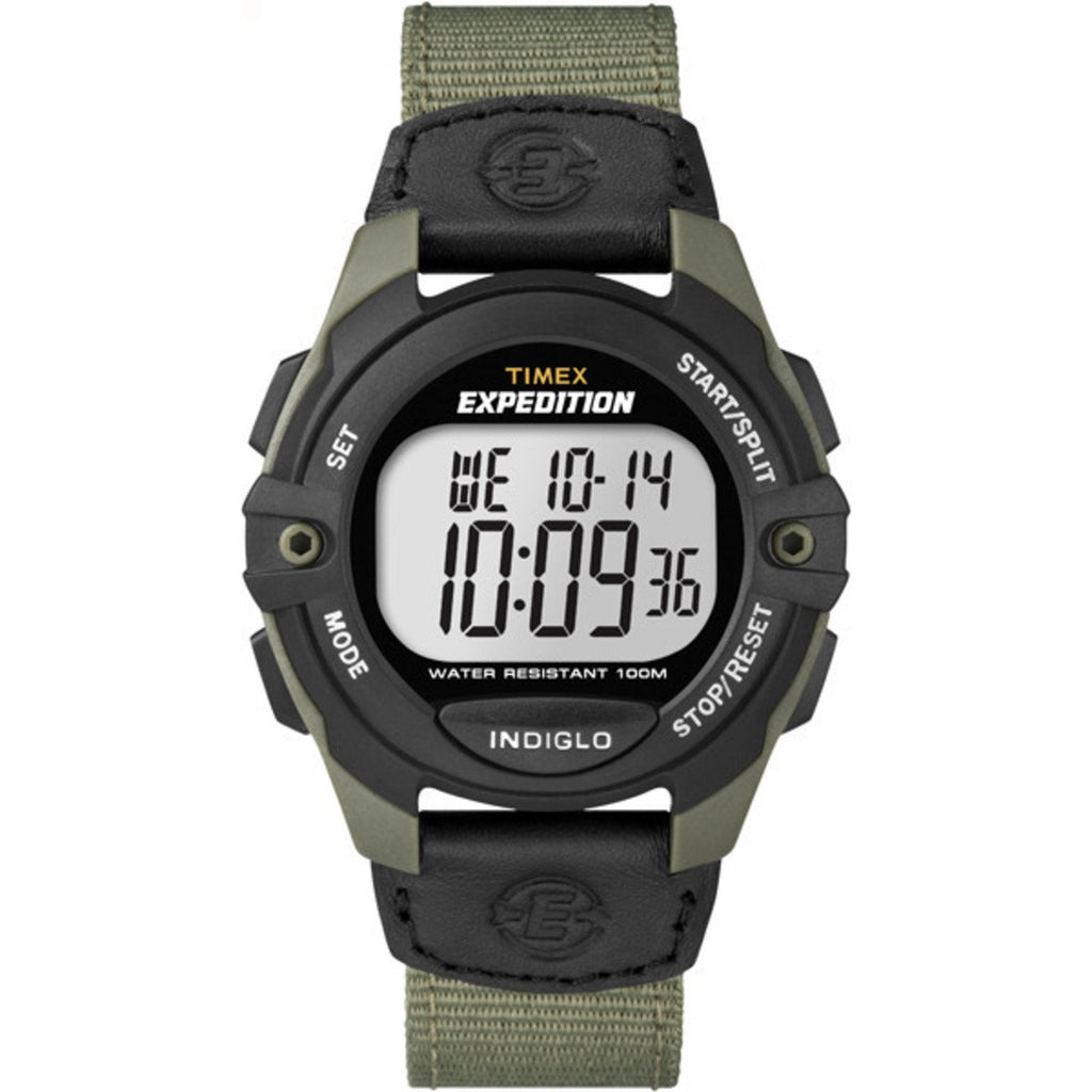 Timex Men's T49993 Expedition Full-Size Digital CAT Green/Black Mixed Material Strap Watch