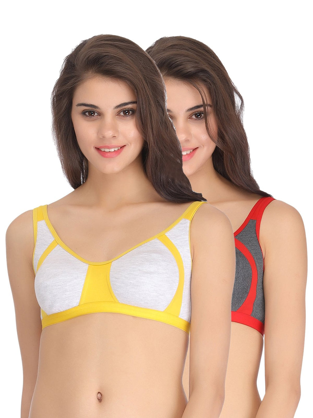 Clovia Womens Pack of 2 Non Padded Bra (COMBBR815_Multi-Coloured_36C)