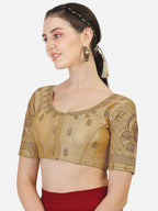 Pujia Mills WomenS Phantom Silk Embroidery Maggam Work Readymade Blouse