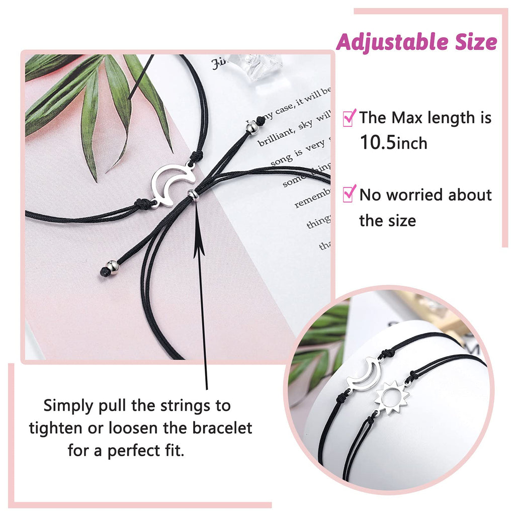 UNGENT THEM Sun and Moon Couples Bracelets Matching Bff Pinky Promise Distance Relationship Valentines Birthday Gifts for Him He