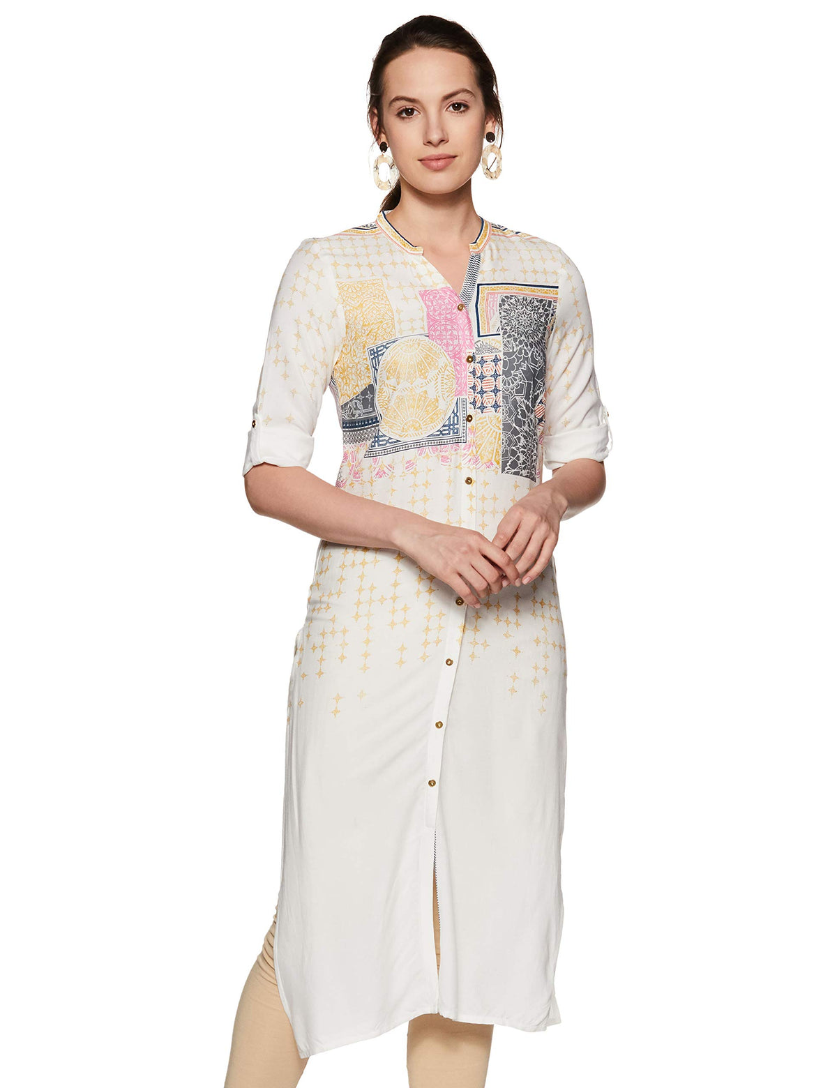 Aurelia WomenS Shirt Kurta (18Fek13639-63084_M_Cream)