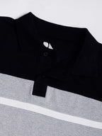 Dennis Lingo MenS Cotton Black Polo T-Shirt (Colorblocked)