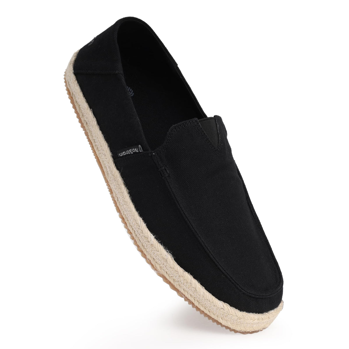 Nostrain Black Cotton Canvas SlipOn Shoes | For Men | Espadrilles | Cushioned Ortholite Insole | Stylish & Comfortable | Breath 6