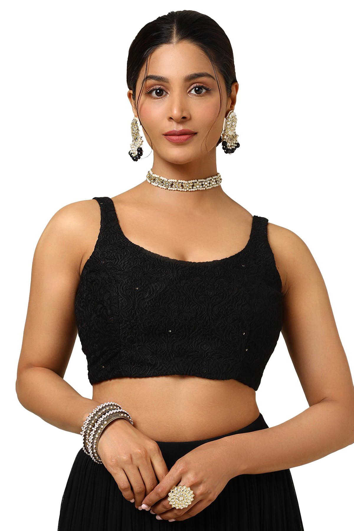 Soch Women Viscose Embroidered Sleeveless Blouse