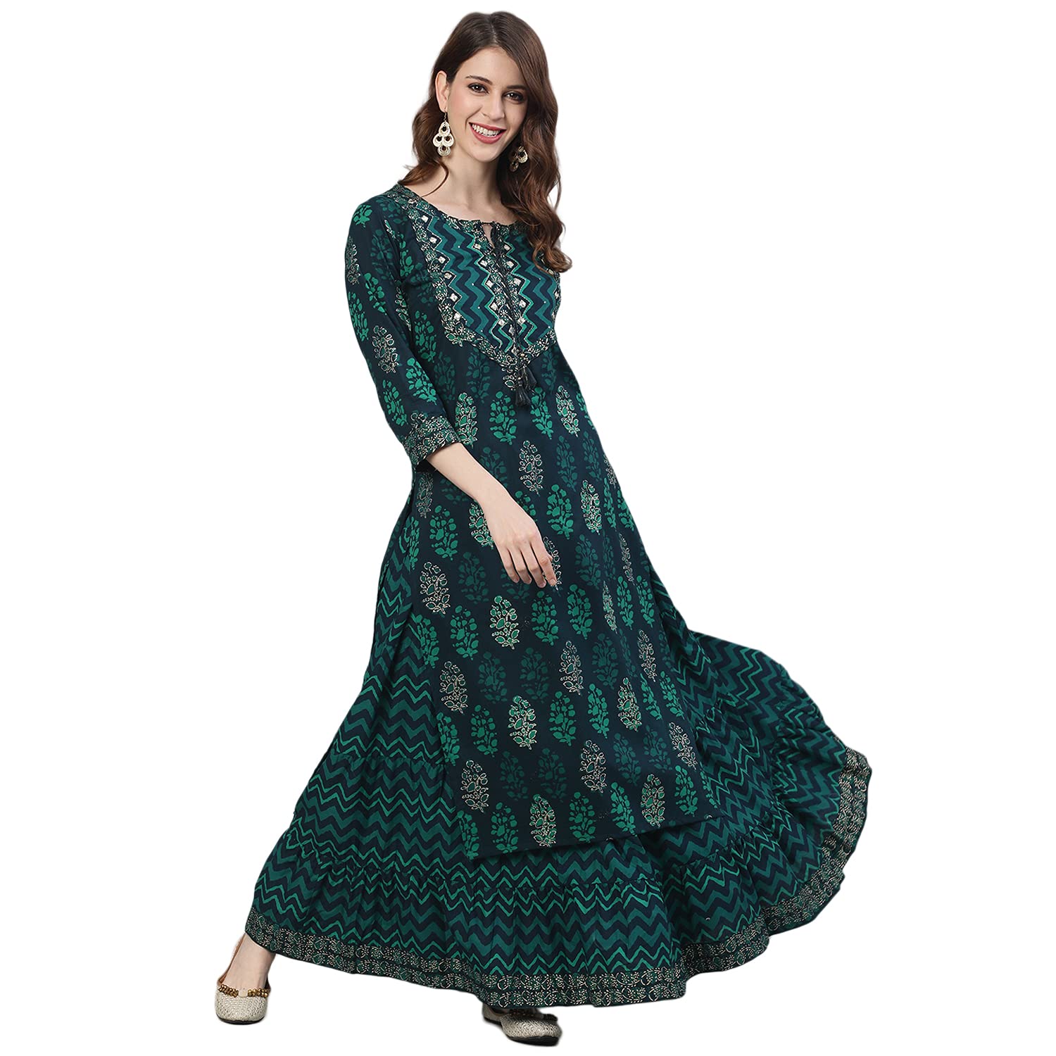 Ishin Women'S Cotton Kurta Sets (Emkplpmaw-8052_Xxl_Navy Blue_Xx-Large)