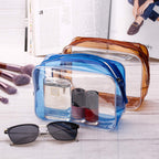 Pangda 5 Pack Clear PVC Zippered Toiletry Carry Pouch Portable Cosmetic Makeup Bag for Vacation, Bathroom and Organizing