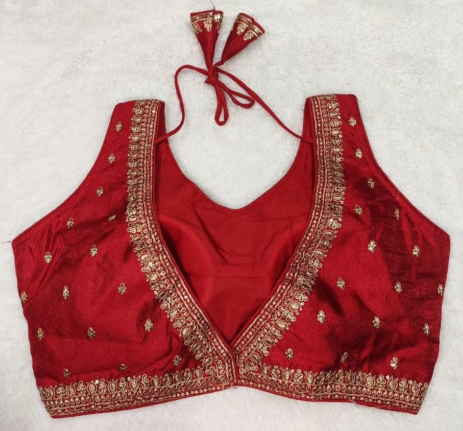 Pujia Mills WomenS Indian Ethnic Wear Designer Golden Zari Embroidery With Sequence Work V Neck Sleeveless Readymade Worked Sar