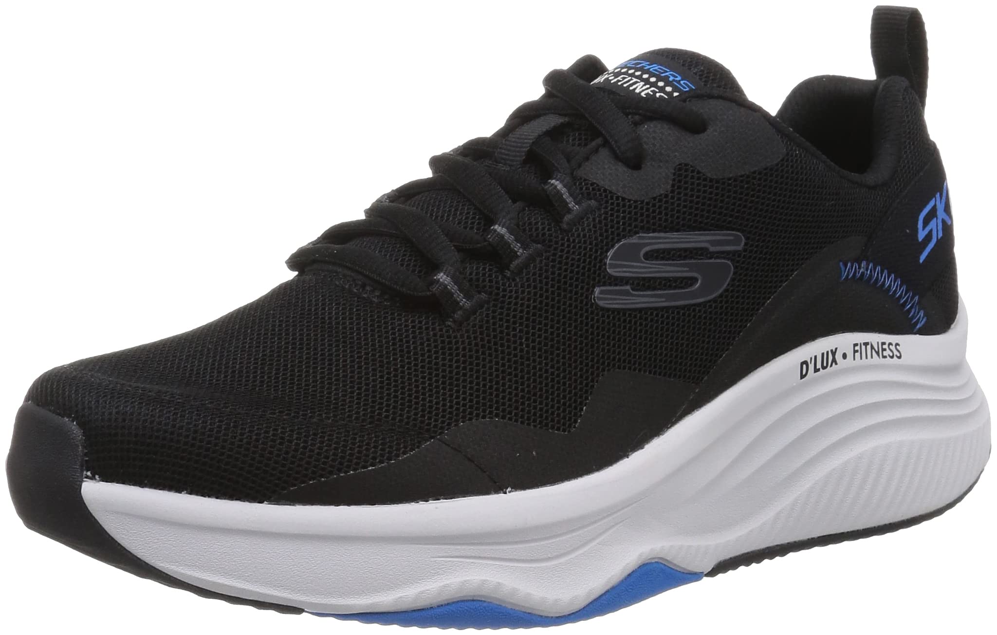Skechers Men DLux Fitness Roam Free Lace Up For Air-Cooled Memory Foam Cushioned Insole Well Cushioned Midsol Sports Shoes