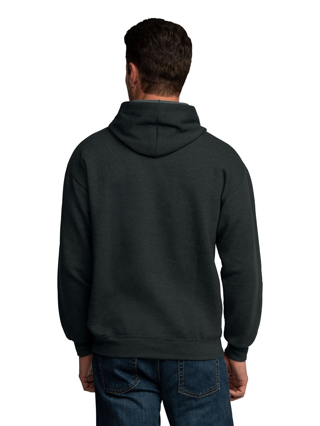 Fruit of the Loom Eversoft Fleece Hoodies, Moisture Wicking & Breathable, Hooded Sweatshirt, Black Heather Pullover, Small