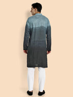 Vardha MenS Cotton Chikankari Embroidered And Sequence Full Sleeve Knee Length Casual Kurta For All Occations Like Wedding, Off