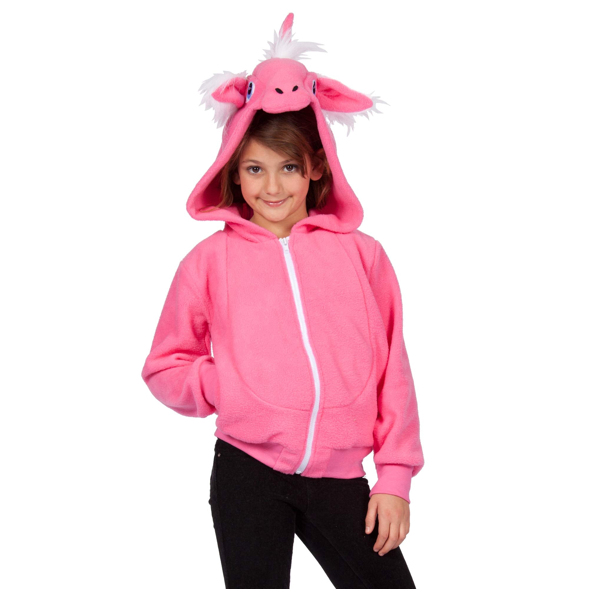 Diva Pink Unicorn Hoodie Kid L
