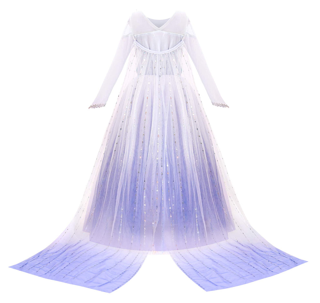 JerrisApparel Girl Princess Costume Snow Party Dress Halloween Cosplay Dress up (3T, White with Accessories)