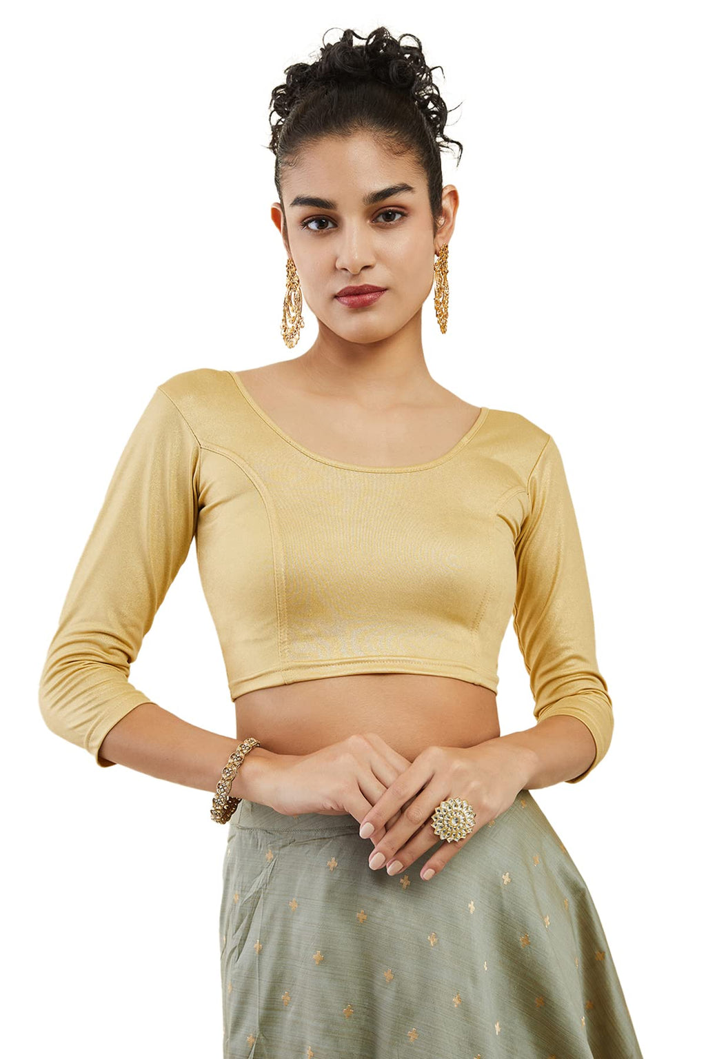 Soch Spandex Prince Cut Blouse Gold