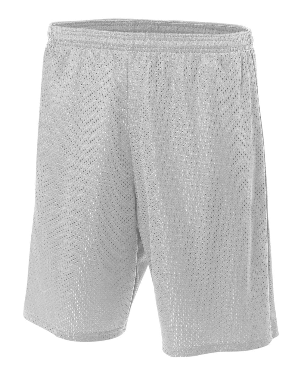A4 7 Lined Tricot Mesh Short, Silver, Small