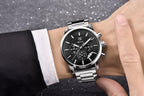 BENYAR Chronograph Waterproof Watches Business and Sport Design Black Leather Band Strap Wrist Watch for Men (Brown Silver Black