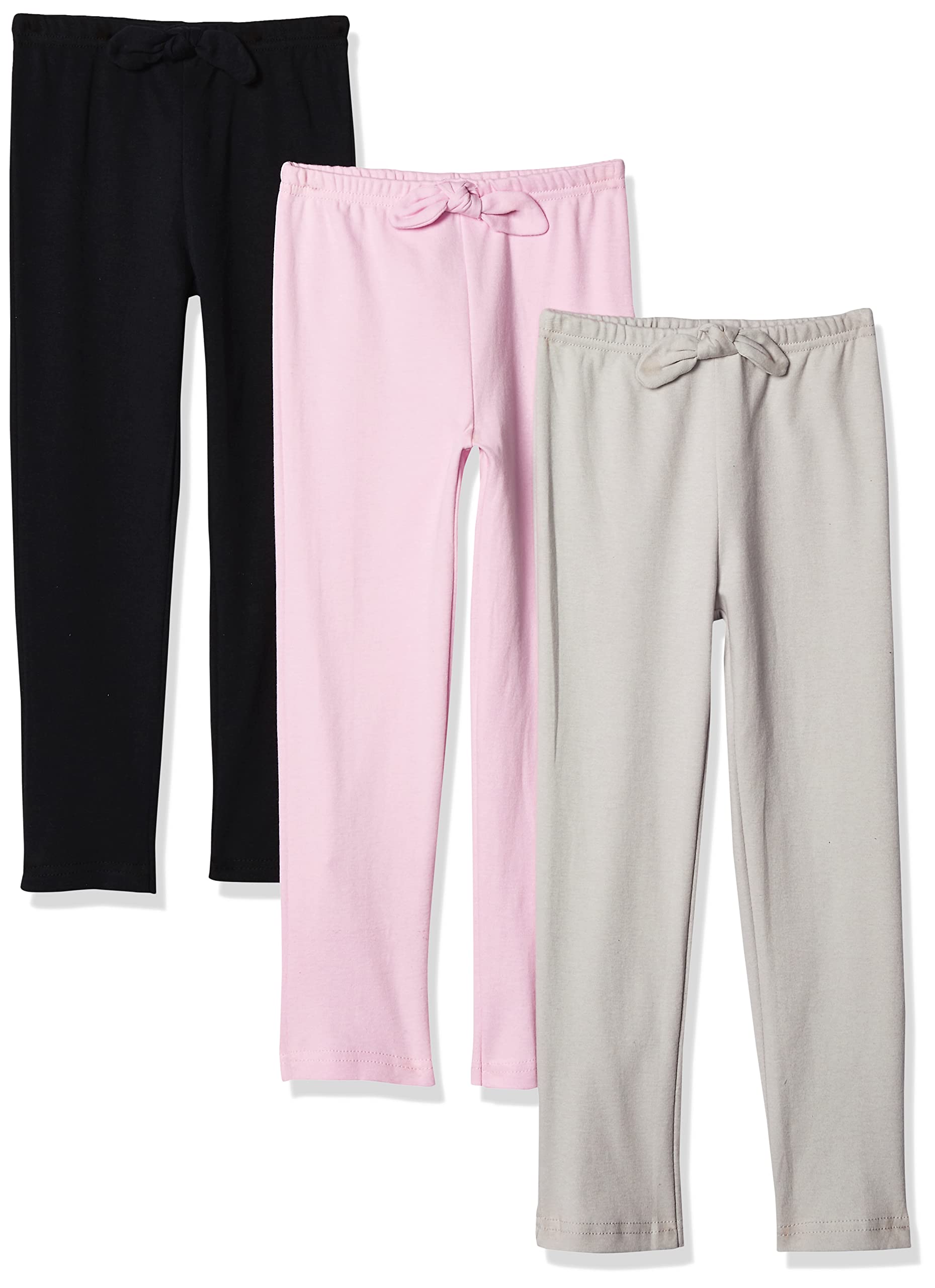 Hudson Baby Unisex Baby cotton Pants and Leggings Light Pink Black, 4 Toddler