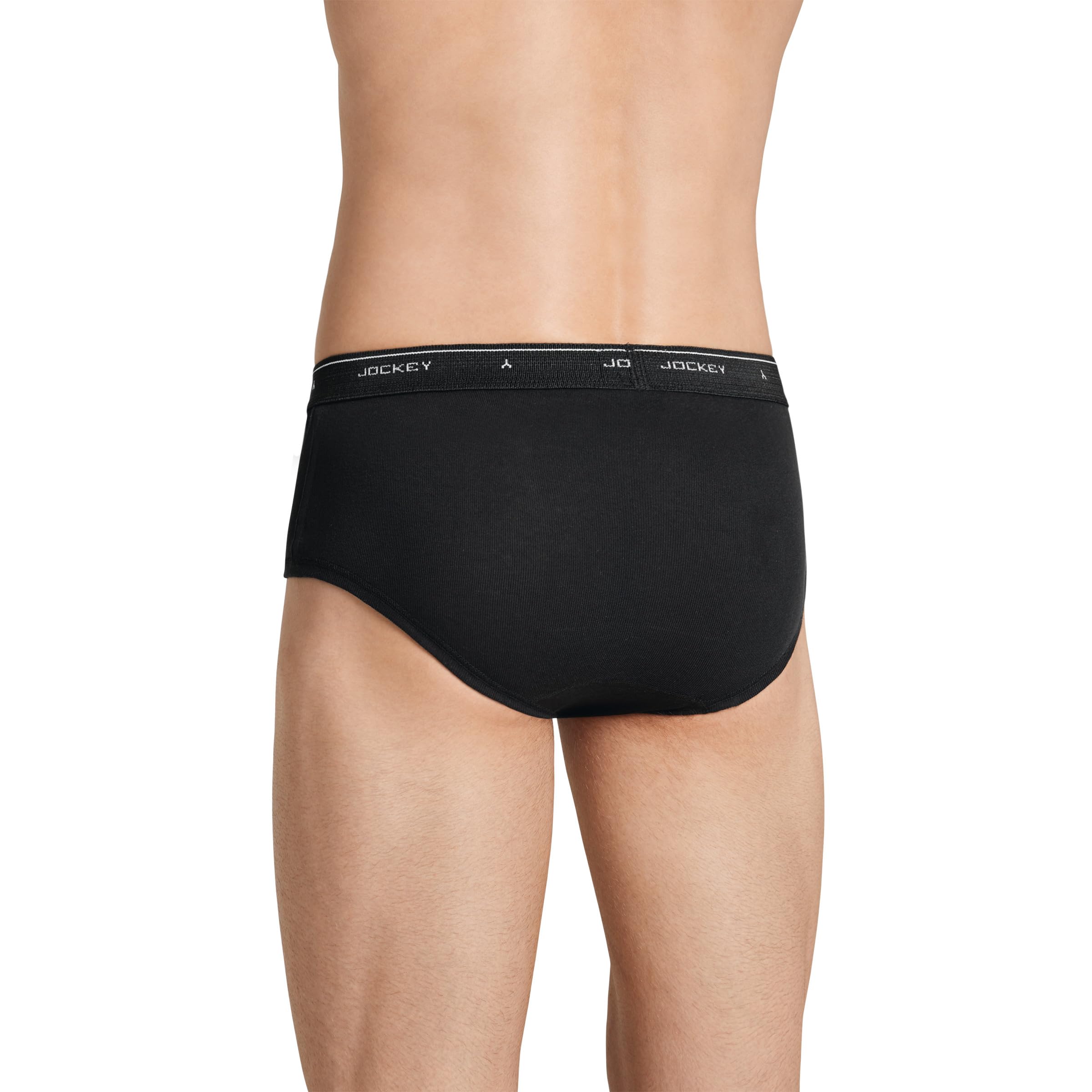 Jockey Mens Underwear classic Low Rise Brief - 3 Pack, Black, 36
