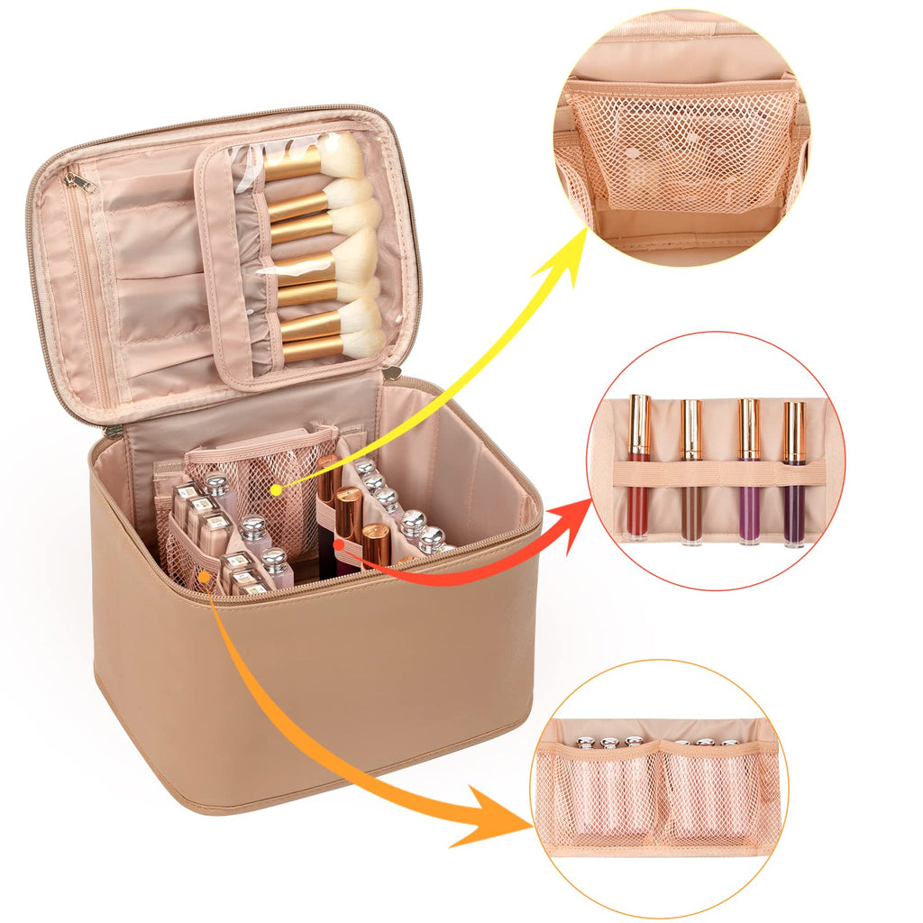 OCHEAL Makeup Bag,Large Travel Makeup Bag Organizer Cosmetic Bags for Women Washable Make Up Bag Makeup Organizer Case with Divi