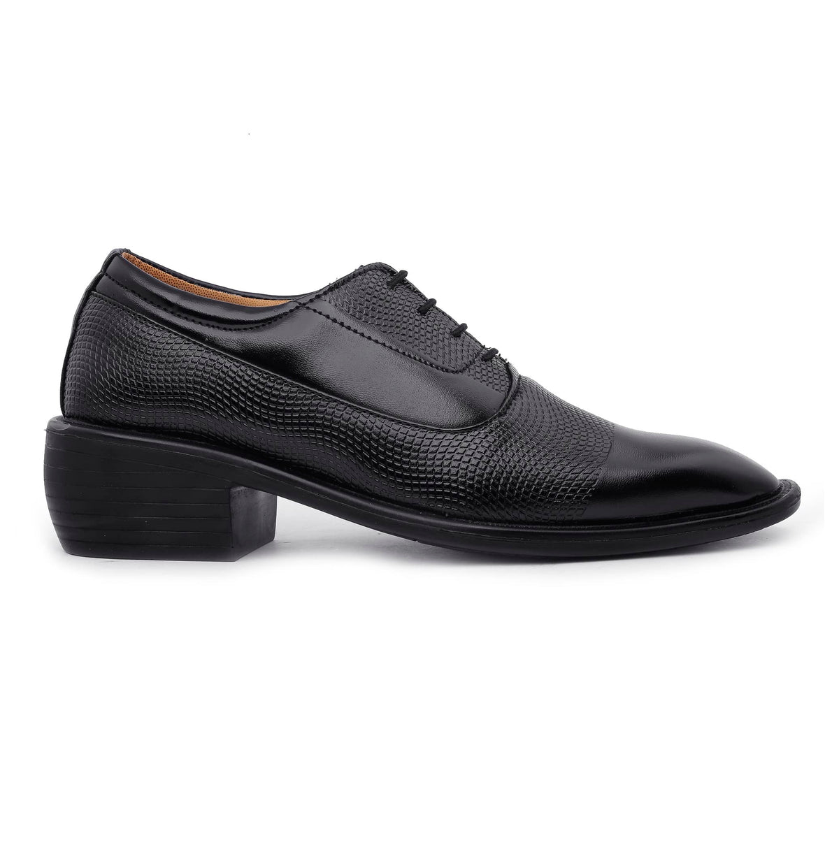 YUVRATO BAXI Mens 2 Inch Heel Height Increasing Black Casual and Formal laceup Oxford Shoe5 UK 5