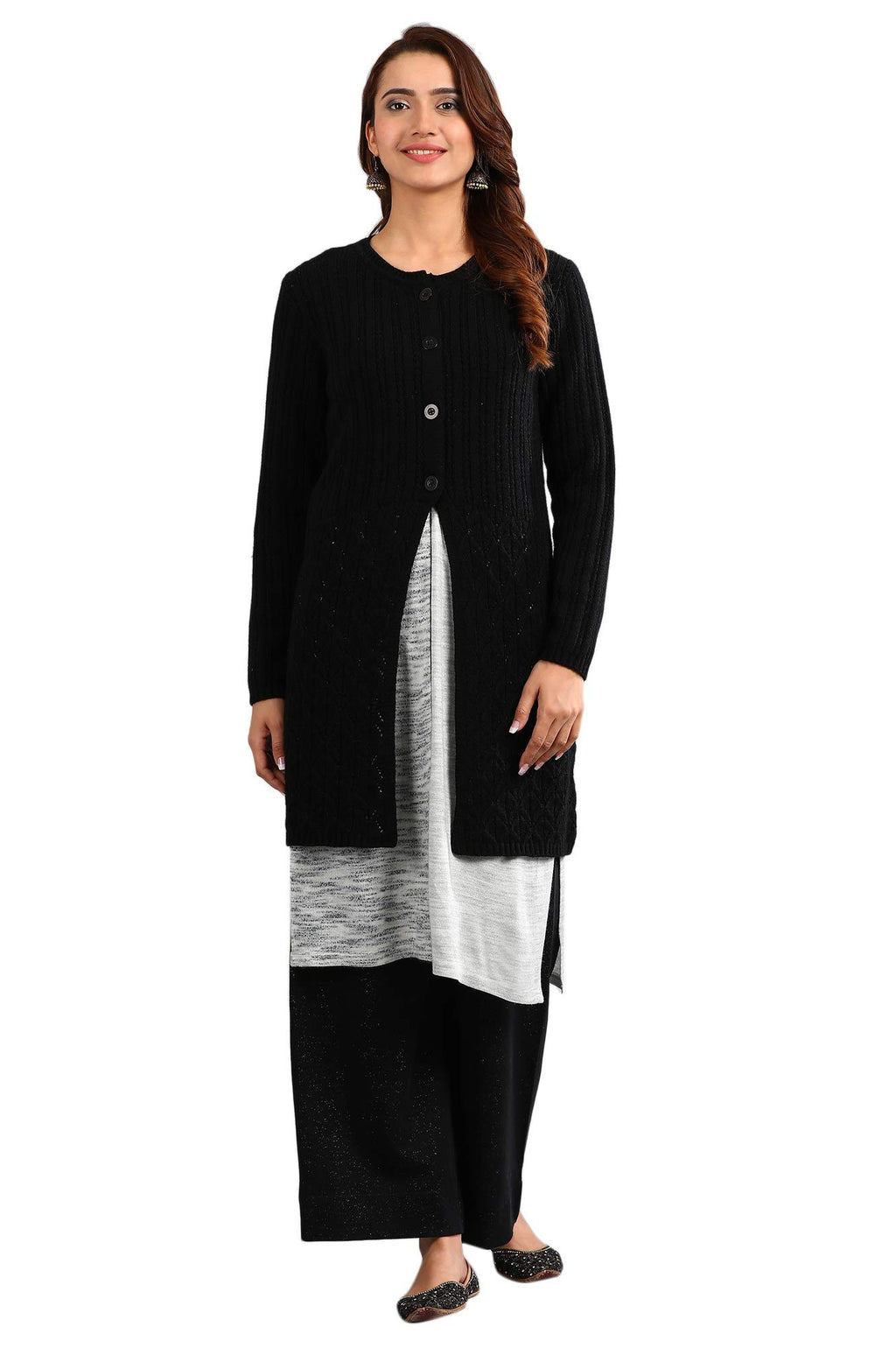 Aurelia Womens Wool Sweater (19NOA40045-700827_Black_Small)