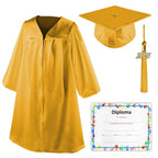 Class Act Graduation Shiny Kindergarten Preschool Graduation Cap and Gown with Matching Tassel and Diploma Certificate, Kelly Gr
