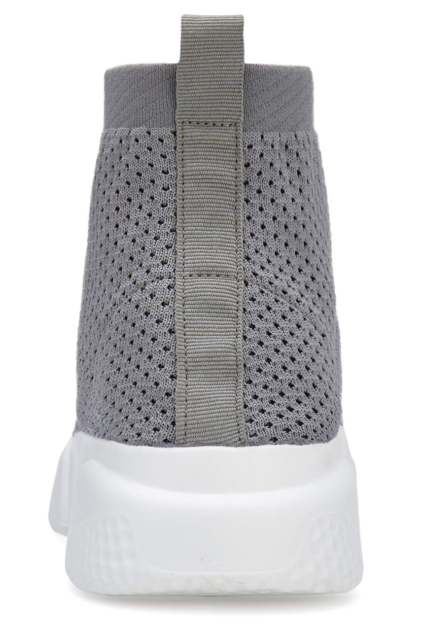 Santiro Mens Gym Shoes Knitted Fashion High Top Slip on Sneakers Lightweight Breathable Athletic Shoes Fashin Tennis Sport Shoes