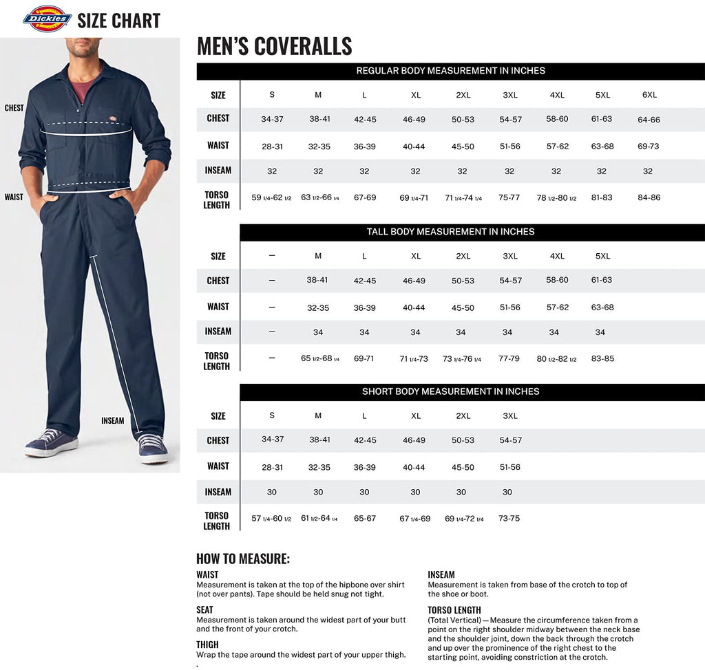 Dickies mens Short-sleeve overalls and coveralls workwear apparel, Black, Large Tall US